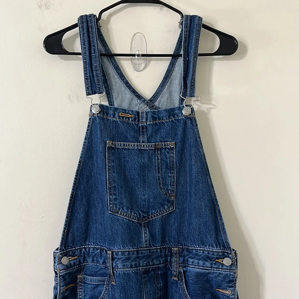 Levi's Original Skinny Medium Wash 100% Cotton Overalls Size Large - Picture 3 of 12